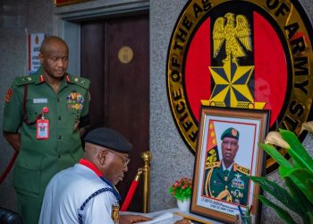NSCDC Boss Pays Condolence Visit To Army Headquarters, Commiserate On The Demise of Chief of Army Staff Lt. Gen Taoreed Lagbaja