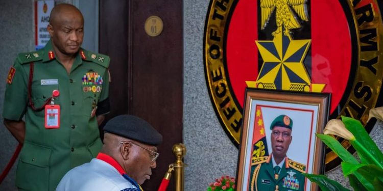 NSCDC Boss Pays Condolence Visit To Army Headquarters, Commiserate On The Demise of Chief of Army Staff Lt. Gen Taoreed Lagbaja