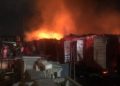 Fire razes shops in Lagos market
