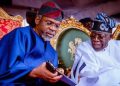 PRESIDENT TINUBU GREETS CHIEF OF STAFF GBAJABIAMILA ON HIS BIRTHDAY
